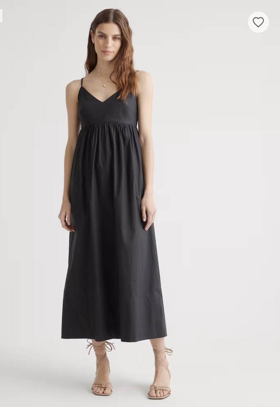 Quince 100% Organic Cotton Sleeveless Maxi Dress Black Size XS